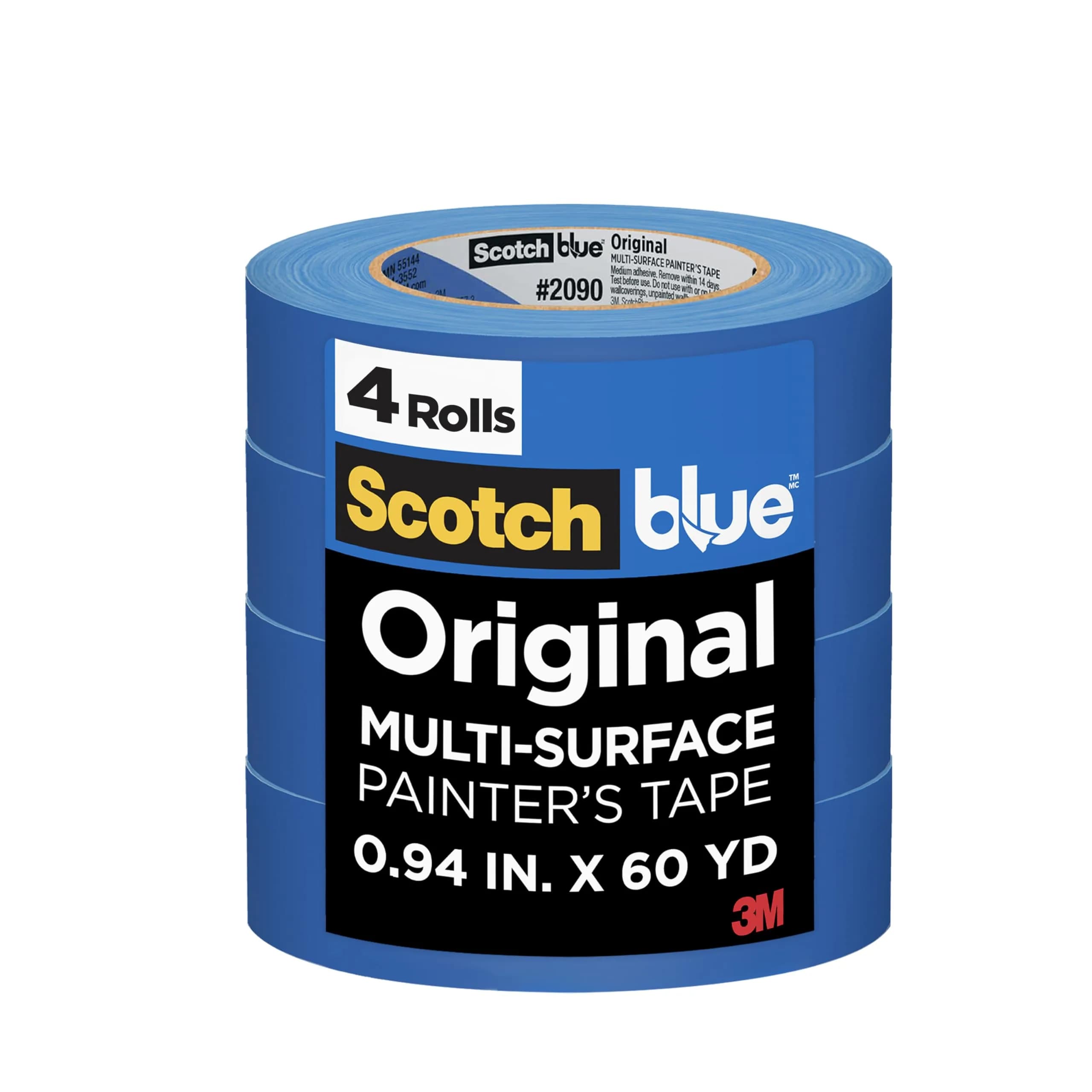 ScotchBlue Original Multi-Surface Painter’s Tape 0.94 inch (24mm) x 60 Yard Rolls (24-Pack) | Clean Release for Walls, Trim, Glass — Painter's Tape / 0.94" Width / 4 rolls