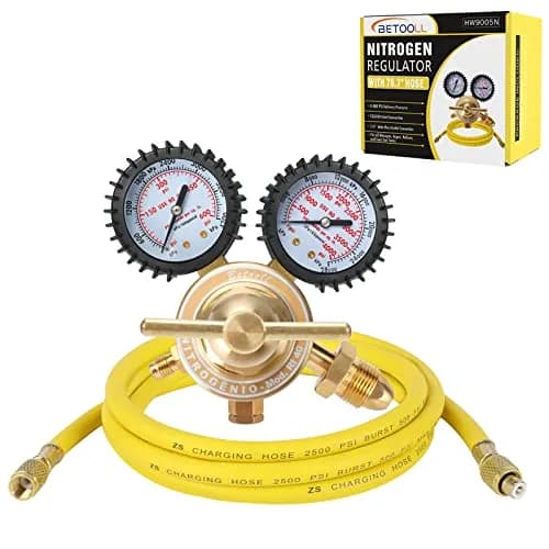 BETOOLL Nitrogen Regulator - Gauge with 78.7" Hose, 0-600 PSI Brass Inlet Outlet | Accurate Pressure Control thumbnail 1