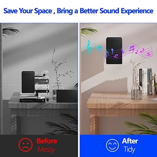 Aiweiwa Speaker Wall Mount for Samsung SWA-9500S/ZA Rear Speakers | Tilt Swivel Adjustable Metal Bracket (Black) thumbnail 5