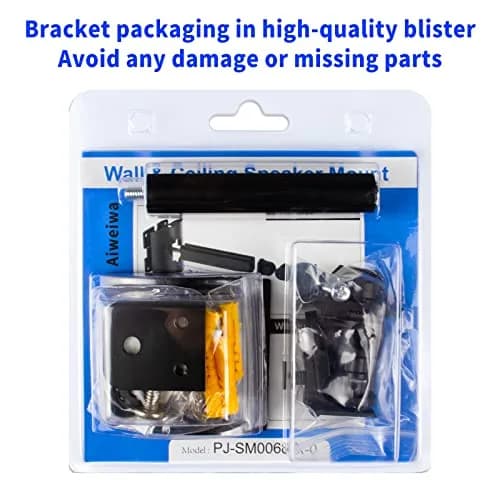 Aiweiwa Speaker Wall Mount for Samsung SWA-9500S/ZA Rear Speakers | Tilt Swivel Adjustable Metal Bracket (Black) thumbnail 7