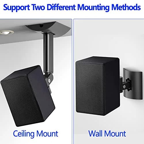 Aiweiwa Speaker Wall Mount for Samsung SWA-9500S/ZA Rear Speakers | Tilt Swivel Adjustable Metal Bracket (Black) thumbnail 2