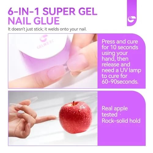 gelike ec 6 in 1 Gel Nail Glue for Press on Nails, 14ml (0.48 Fl Oz) Total | Salon Professional & Beginner Friendly thumbnail 2
