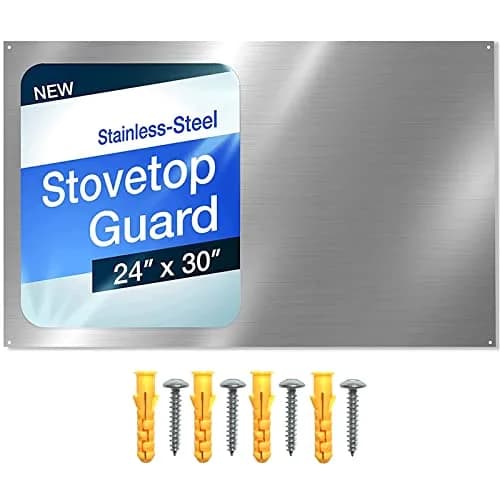 CalPalmy 24" x 30" Reversible Stainless Steel Backsplash Panel | Ultra Flat & Flushed for Stovetops thumbnail 1