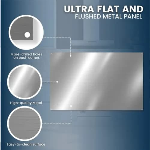 CalPalmy 24" x 30" Reversible Stainless Steel Backsplash Panel | Ultra Flat & Flushed for Stovetops thumbnail 4