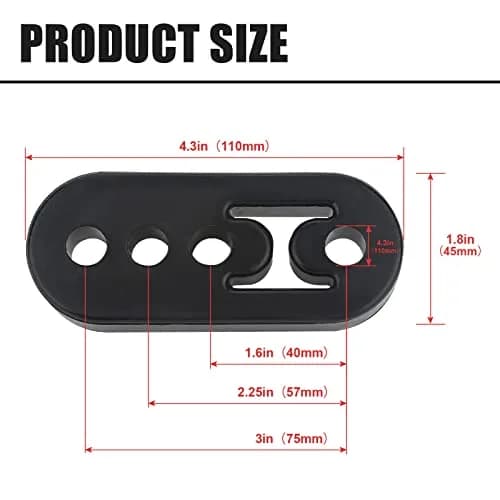 VASTAUTO 4 Holes 12mm Rubber Exhaust Hanger 4 Pack | High Density Tail Pipe Hanger thumbnail 2