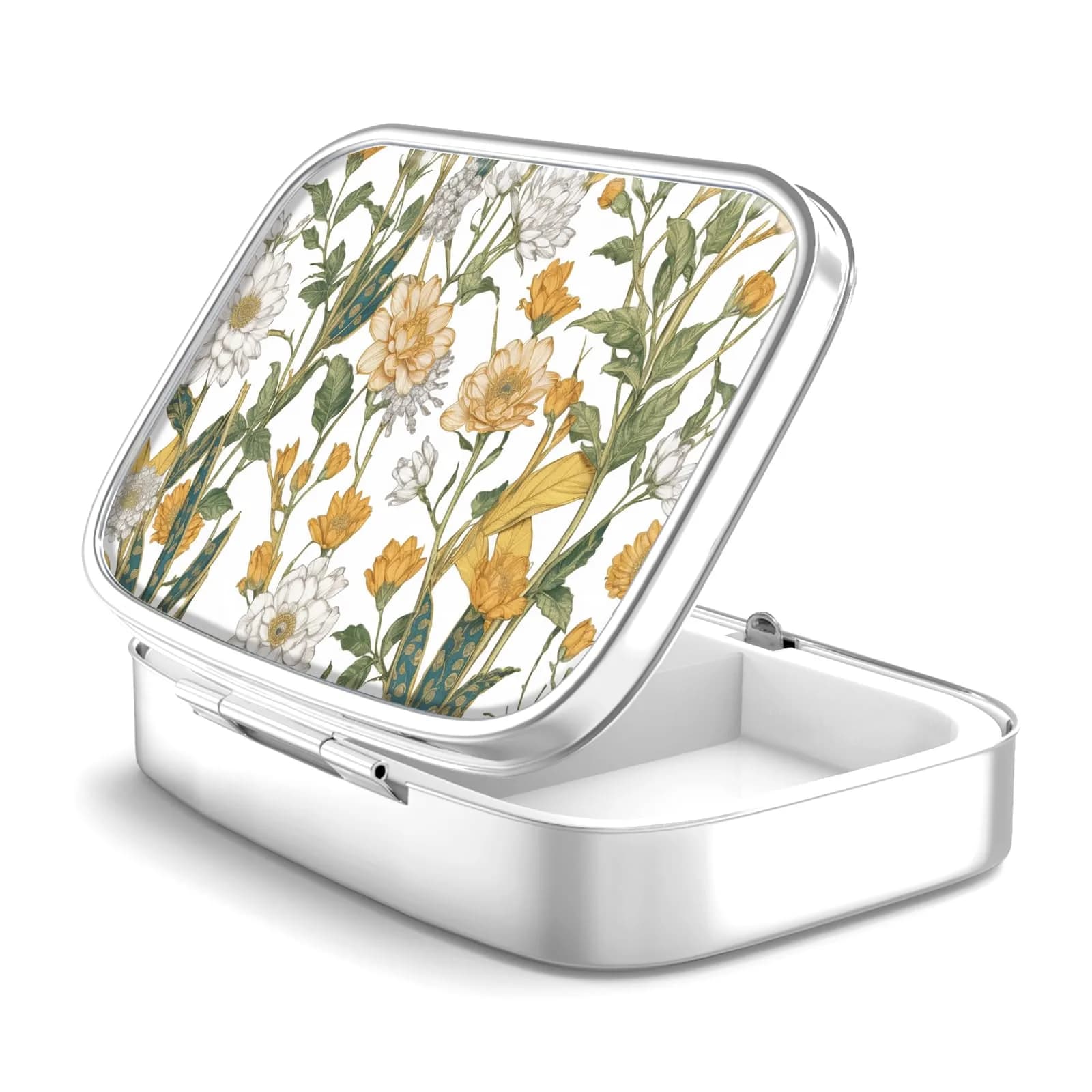Hion 2 Compartment Pill Box 5.5cm (2.2") | Metal Organizer for Daily Vitamins - main product image