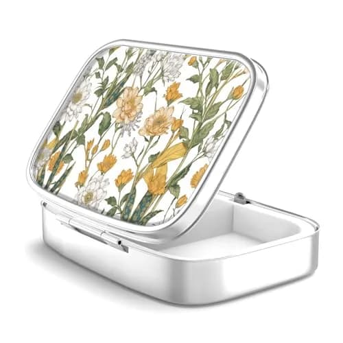 Hion 2 Compartment Pill Box 5.5cm (2.2") | Metal Organizer for Daily Vitamins thumbnail 1