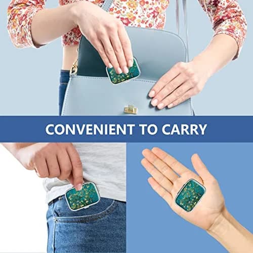 Hion 2 Compartment Pill Box 5.5cm (2.2") | Metal Organizer for Daily Vitamins thumbnail 6