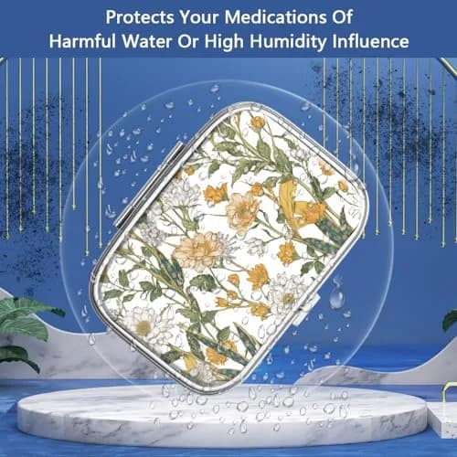Hion 2 Compartment Pill Box 5.5cm (2.2") | Metal Organizer for Daily Vitamins thumbnail 2
