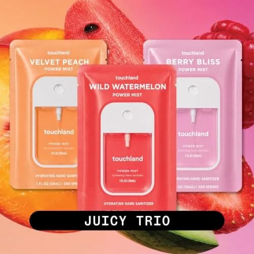 Touchland Juicy Trio Hydrating Hand Sanitizer Spray Set 3 x 29.57ml (1 Fl Oz) | Skincare-Forward Formula thumbnail 2