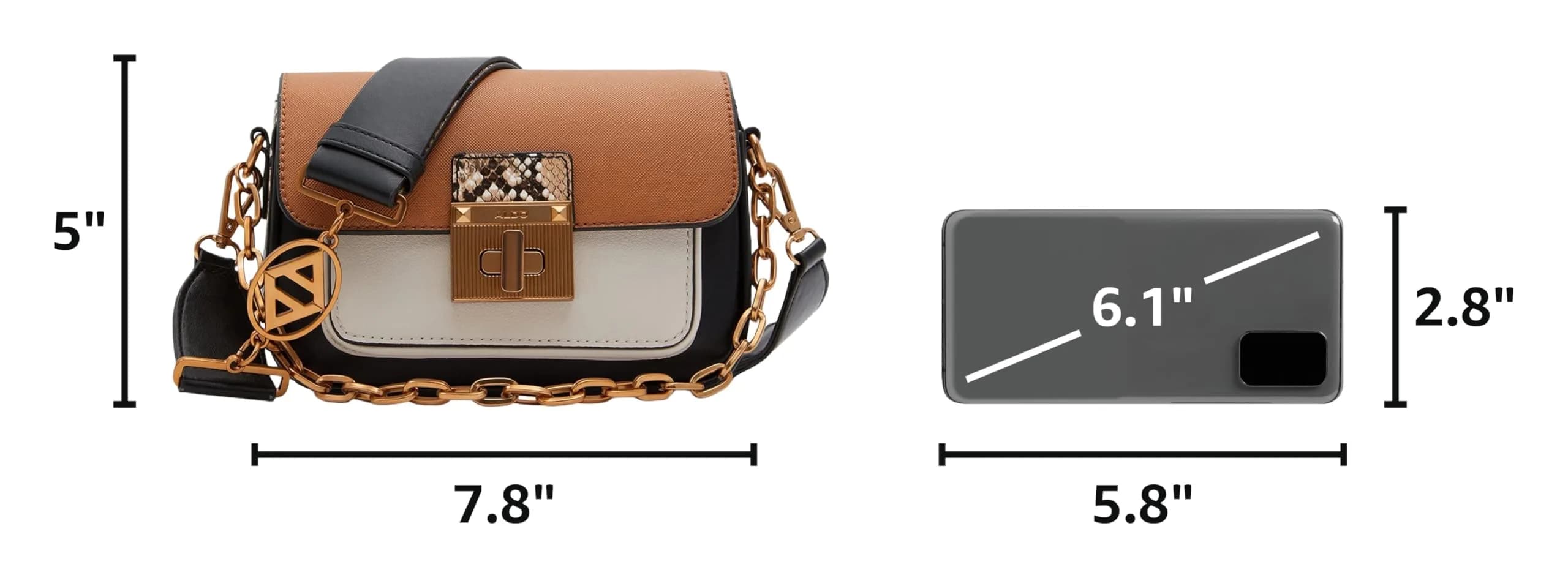 ALDO Women's Celestica Crossbody Bag Small Brown | Versatile Style for Day to Night thumbnail 3