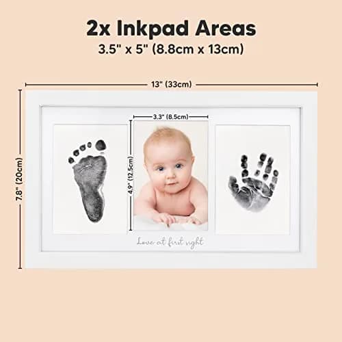 KeaBabies Baby Hand & Footprint Kit, Newborn Keepsake, Alpine White | Mess-Free, Safe & Easy thumbnail 4