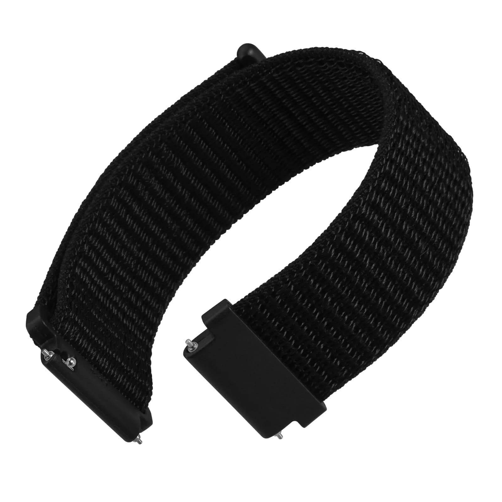 WOCCI 20mm Adjustable Nylon Watch Band, Quick Release Sport Loop Strap (Black) | Durable Nylon, Fits 14.5-22cm Wrist