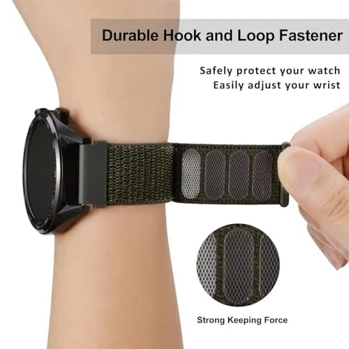 WOCCI 18mm Adjustable Nylon Watch Band | Quick Release Sport Loop Strap (Army Green) thumbnail 4