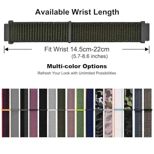 WOCCI 18mm Adjustable Nylon Watch Band | Quick Release Sport Loop Strap (Army Green) thumbnail 6