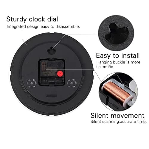 Vigorwise 8 Inch Wall Clock Silent Sweep Movement Accurate Small Clocks | Modern Home Decor thumbnail 5