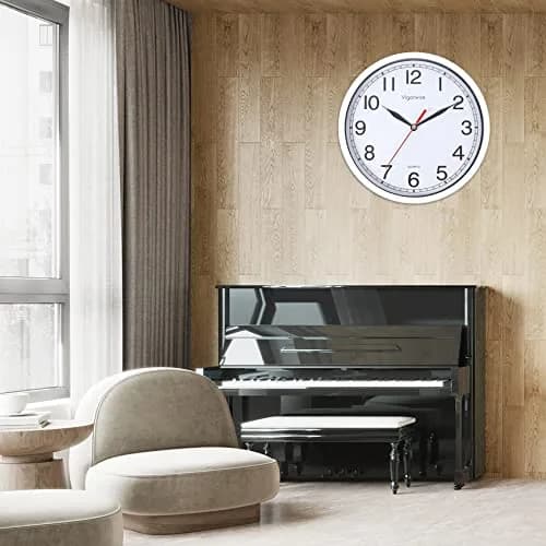 Vigorwise 8 Inch Wall Clock Silent Sweep Movement Accurate Small Clocks | Modern Home Decor thumbnail 6