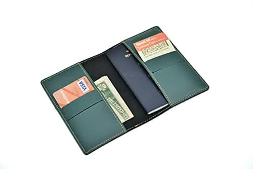 YOUR GIFT STUDIO Personalised Leather Gift Set for Women | Wallet, Passport Cover, Sunglasses Case, Keychain (Green) thumbnail 5