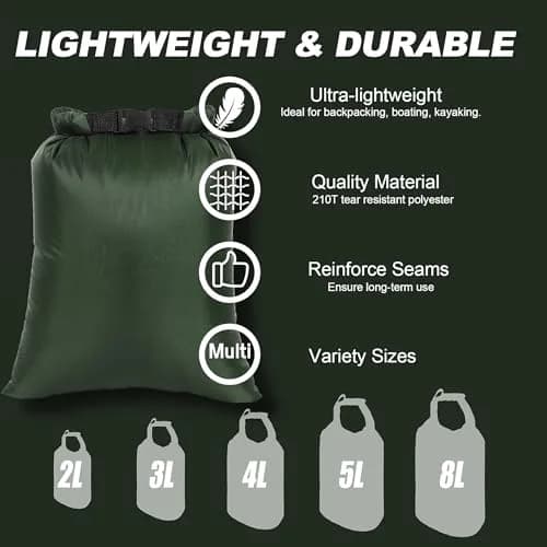 Ucolofun Waterproof Dry Bags Set 8L | Versatile, Lightweight, Waterproof for Outdoor Use thumbnail 2