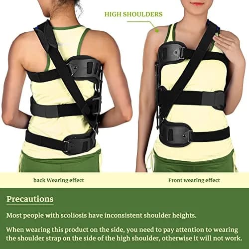 ZHUNPOCT Adjustable Scoliosis Back Brace with Cervical Support | Breathable, Fully Adjustable for All Heights, Discreet & Supportive thumbnail 4