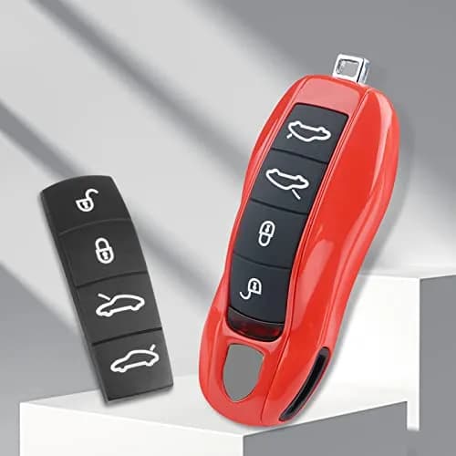 Jaronx Black Silicone Key Button Cover for Porsche Boxster Cayman 718 | Protects Original Key Fob thumbnail 3