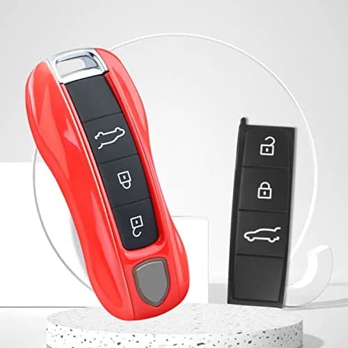 Jaronx Compatible with Porsche Cayenne Key Button Cover | Soft Rubber, Black, 2018-2021 thumbnail 5
