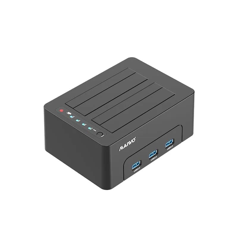 MAIWO Dual Bay Hard Drive Docking Station Cloner 2.5/3.5 Inch SATA HDD SSD | 48TB Capacity, 3x USB 3.0 Hub, 12V 3A Power thumbnail 8