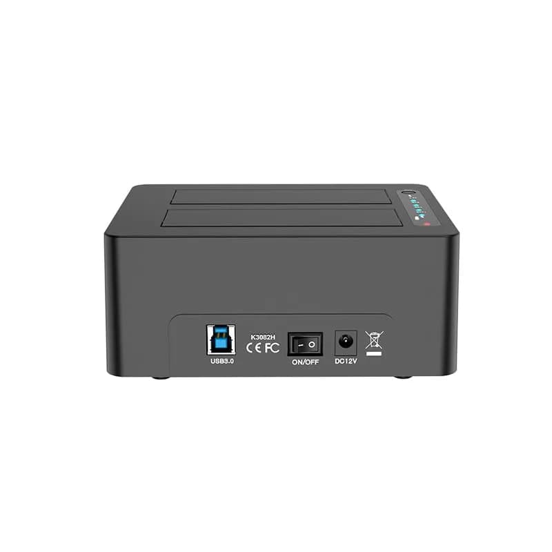 MAIWO Dual Bay Hard Drive Docking Station Cloner 2.5/3.5 Inch SATA HDD SSD | 48TB Capacity, 3x USB 3.0 Hub, 12V 3A Power thumbnail 11
