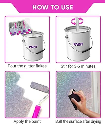 FBGC Holographic Silver Glitter Paint Additive 14.11oz | Dazzling Sparkle for Walls & Furniture thumbnail 4