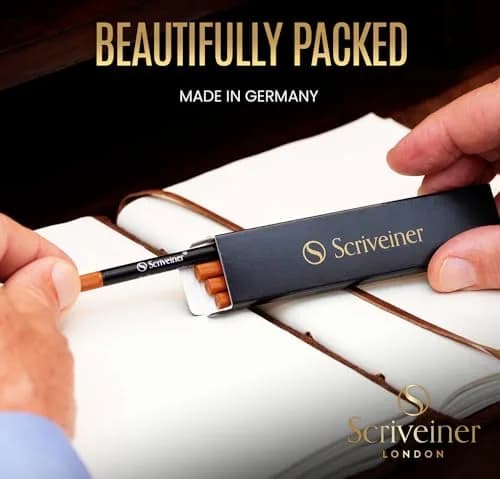 Scriveiner Black Rollerball Pen Refills 4 Pack (11.6cm L x 2.8cm W x 1cm H) | Made in Germany, Schmidt 888 Size thumbnail 3