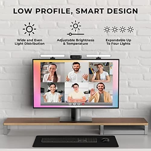 HumanCentric Video Conference Lighting Single Kit | Monitor Light for Zoom Calls, Streaming, Online Classes thumbnail 4