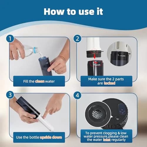 Hibbent Portable Bidet for Travel | High Pressure Handheld Electric Sprayer, Rechargeable, Personal Hygiene, Postpartum Care, Black thumbnail 9