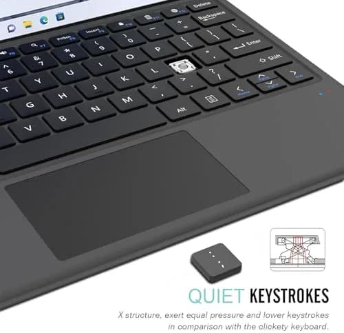Arteck Bluetooth Keyboard for Surface Pro 10/9/8/X with Touchpad & Rechargeable Battery | Ultra-Slim Portable Wireless Type Cover thumbnail 5