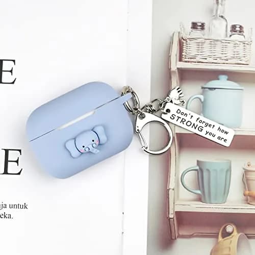 Wonhibo Elephant Silicone Case for AirPods Pro | Cute Kawaii Cover with Keychain thumbnail 3