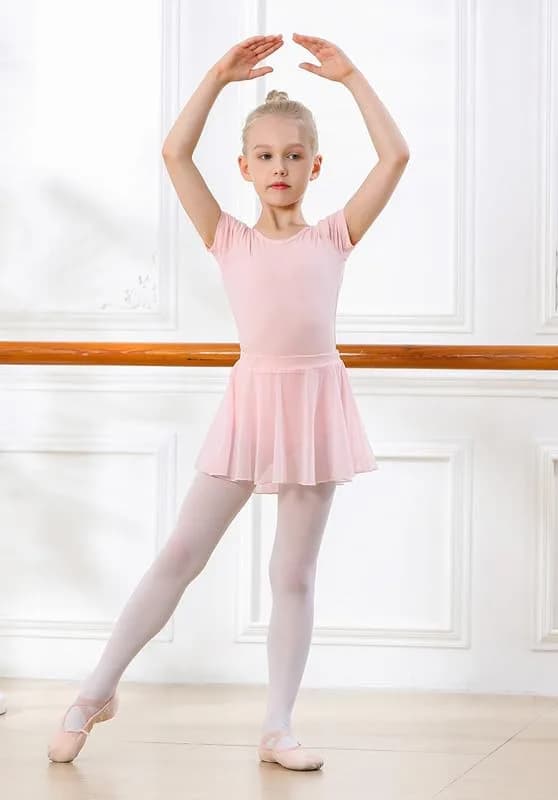 DIPUG Pink Girls Ballet Leotard with Removable Skirt Toddler Dance Dress Combo | 2-Piece Split Outfit for Ages 2-12 thumbnail 9