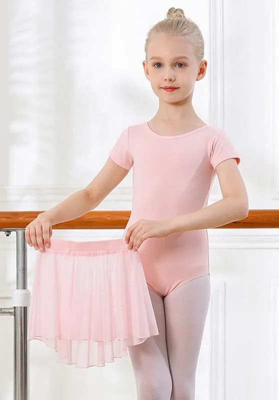 DIPUG Pink Girls Ballet Leotard with Removable Skirt Toddler Dance Dress Combo | 2-Piece Split Outfit for Ages 2-12 thumbnail 3