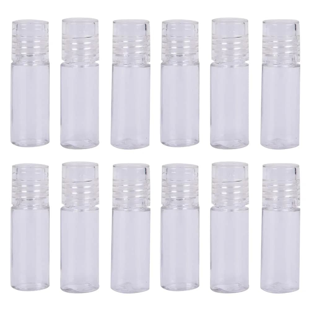 lasenersm Clear 3ml Mini Loose Powder Jars with Sifter (12-Pack) | Refillable Cosmetic Sample Containers - main product image