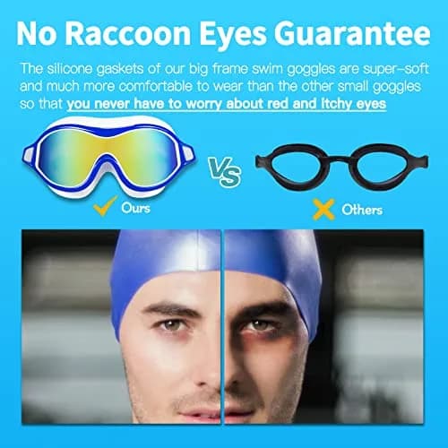 Seago Adult Youth Anti-Fog Wide Clear View Pool Swim Goggles | 180° Vision UV Protection Waterproof No Leaking thumbnail 2