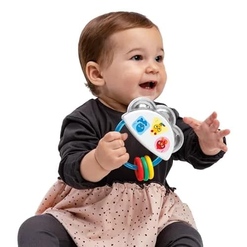 Baby Einstein Tiny Tambourine Musical Toy & Rattle, BPA Free, Age 3 Months+ | Fine Motor Skill Development thumbnail 2