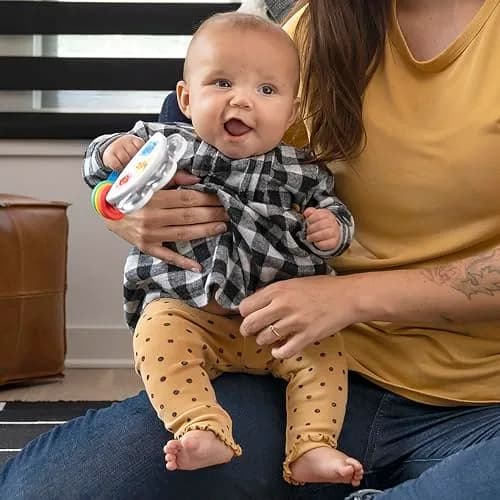 Baby Einstein Tiny Tambourine Musical Toy & Rattle, BPA Free, Age 3 Months+ | Fine Motor Skill Development thumbnail 3