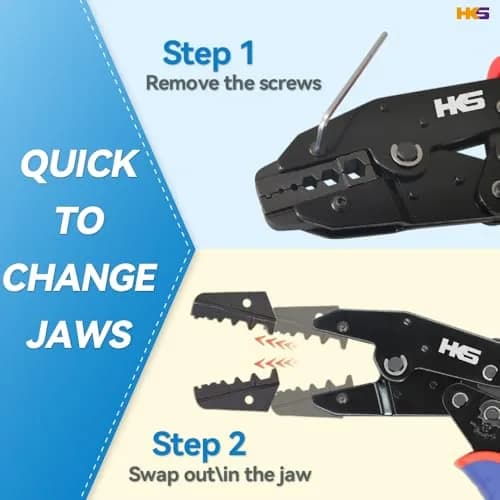 HKS Coax Ratchet Crimping Tool Kit with 5 Dies & Strippers | 1.28 kg (2.82 lb) Heavy Duty thumbnail 7