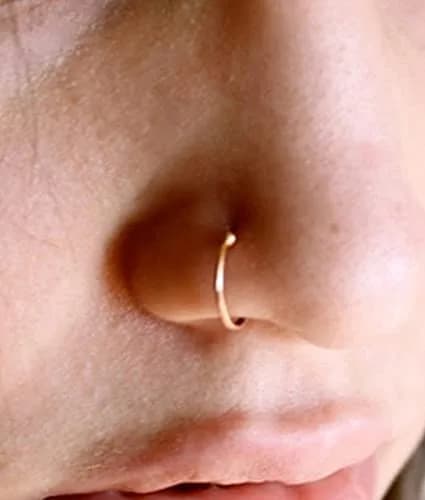 MODRSA Gold Fake Nose Ring Hoop Set for Women Men | 12 Pieces, 8mm Inner Diameter thumbnail 2