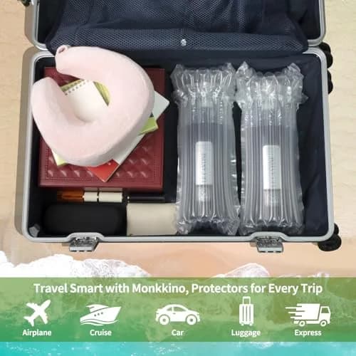 MONKKINO 32 Pack Inflatable Wine Bottle Protector Bags | Crashproof Air Column Sleeves for Travel thumbnail 6