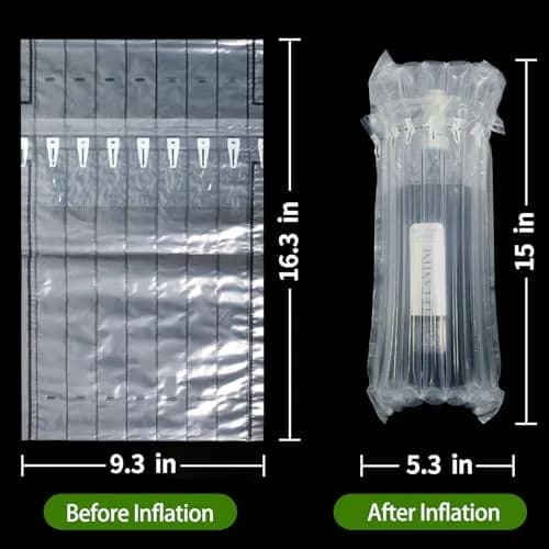 MONKKINO 32 Pack Inflatable Wine Bottle Protector Bags | Crashproof Air Column Sleeves for Travel thumbnail 3