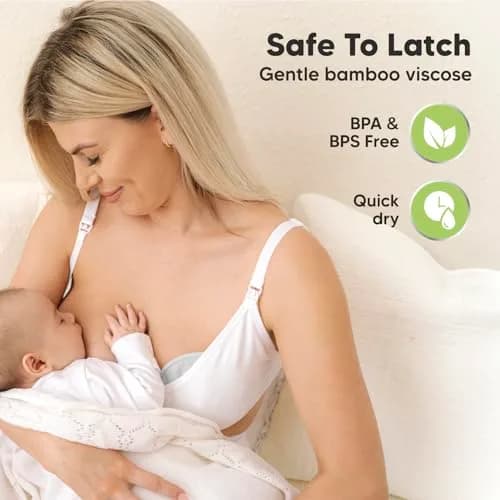 KeaBabies Reusable Nursing Pads Large 12 cm (4.8") | 14-Pack Bamboo Viscose for Breastfeeding thumbnail 5