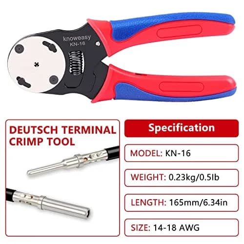 Knoweasy Deutsch Crimper KN16 | 4-Way Indent, 8 Impressions, Automotive & Electrical Use thumbnail 4