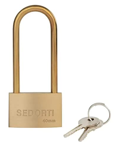 SEDORTI Weather Proof Brass Padlock 1-1/2" Wide | Marine Grade, Rust-Resistant, Light Duty thumbnail 4