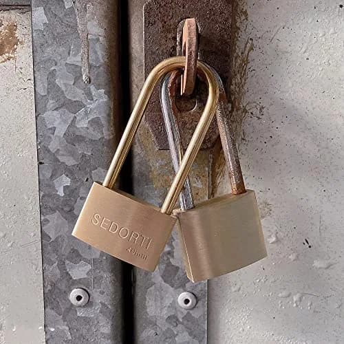 SEDORTI Weather Proof Brass Padlock 1-1/2" Wide | Marine Grade, Rust-Resistant, Light Duty thumbnail 3