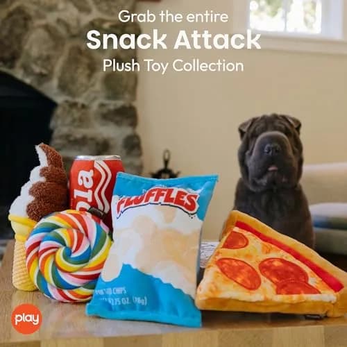 P.L.A.Y. Snack Attack Fluffles Chips Dog Toy Medium | Durable Squeaker Chew Toy for Medium & Large Dogs thumbnail 5