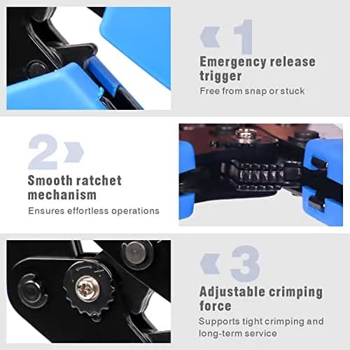 Wekesigo SN-2549 Ratcheting Crimping Tool 0.08-1.0 mm ² | Precise, Durable, Ergonomic thumbnail 4